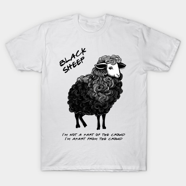 Black Sheep T-Shirt by CreativeSage